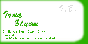 irma blumm business card